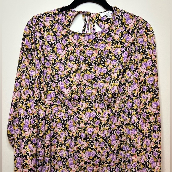 Topshop Extreme Sleeve Detail Open Back Midi Dress Size 6 - Picture 9 of 12